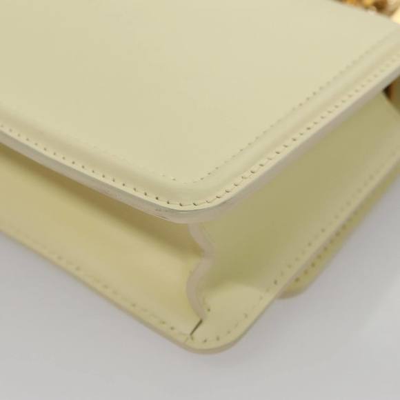 BURBERRY Chain Shoulder Bag Leather Beige Auth 107508 - Picture 13 of 16